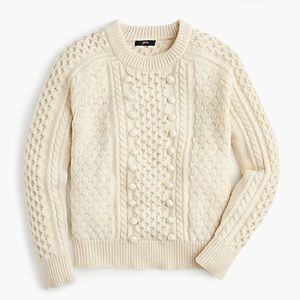 J. Crew Cream Popcorn Crewneck Sweater